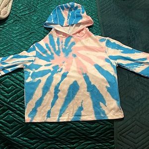Cropped hoodie tie-dyed